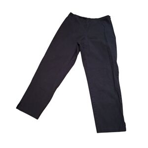 Eileen Fisher Black Pull on Cropped Pants Organic Cotton Blend 30 / 26 ETHICAL